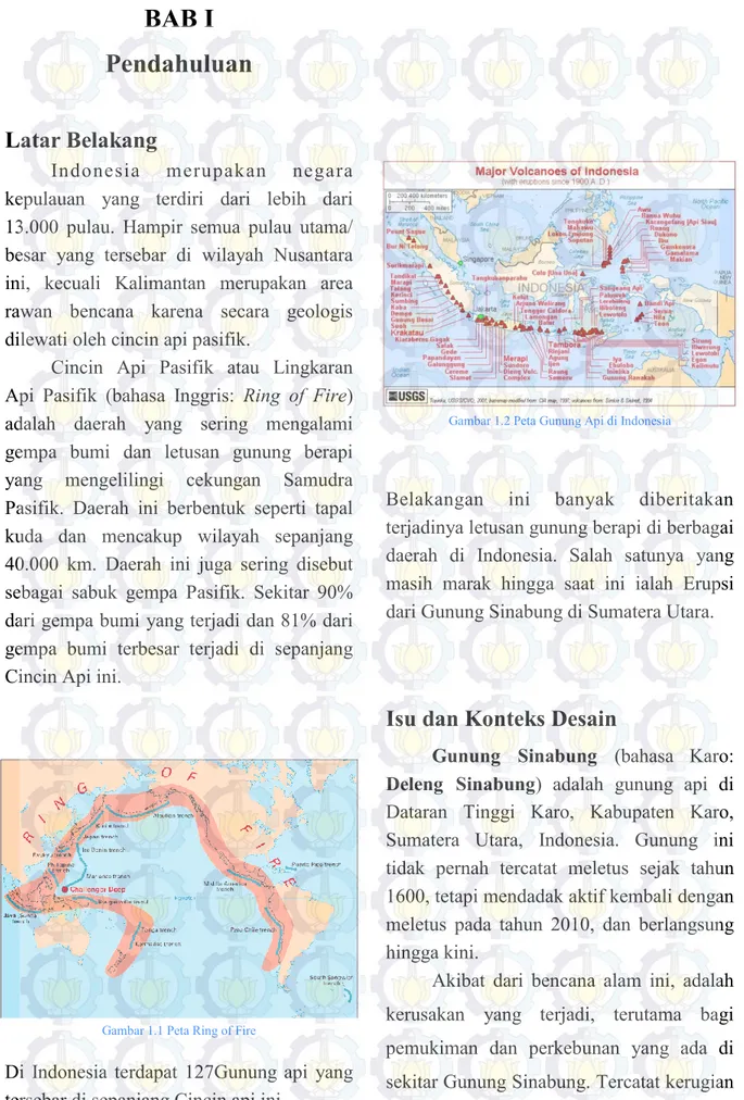 Gambar 1.2 Peta Gunung Api di Indonesia 