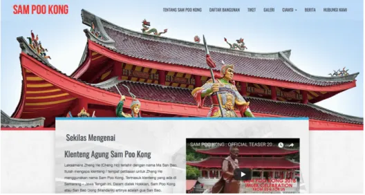 Gambar 3.5. Website Sam Poo Kong   (http://sampookong.co.id, 2018) 