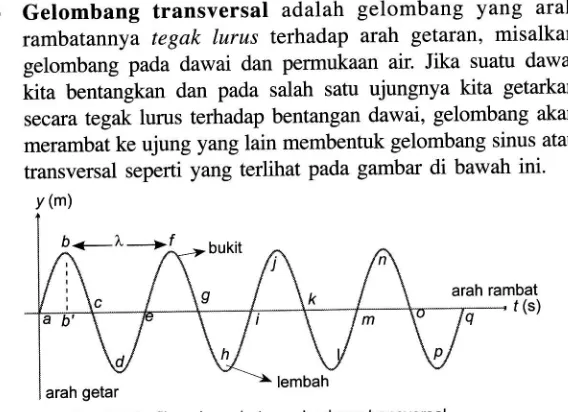 Gambar 1.5 Grafik arah rambatan gelombang transversal'