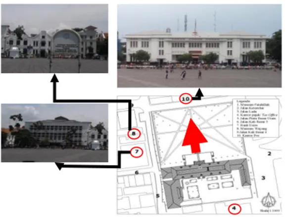 Gambar 3 Orientasi bangunan terhadap bangunan sekitar dan jalan utama. 