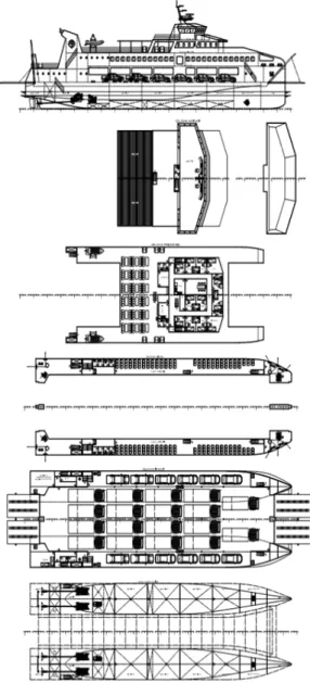 Gambar 11. Rencana umum kapal ferry catamaran  1000GT[3] 