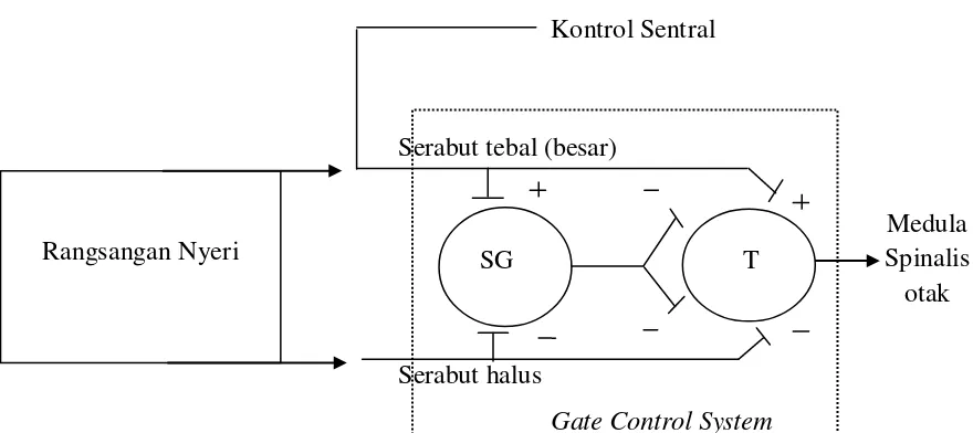 Gambar 2.1 Mekanisme Teori Gate-Control (Mubarak & Chayatin, 2007) 
