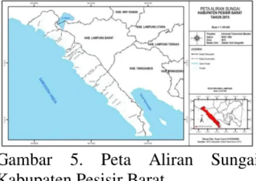 Gambar  7.  Peta  Persebaran  Objek  Wisata  Alam  Kabupaten  Pesisir  Barat Tahun 2015 