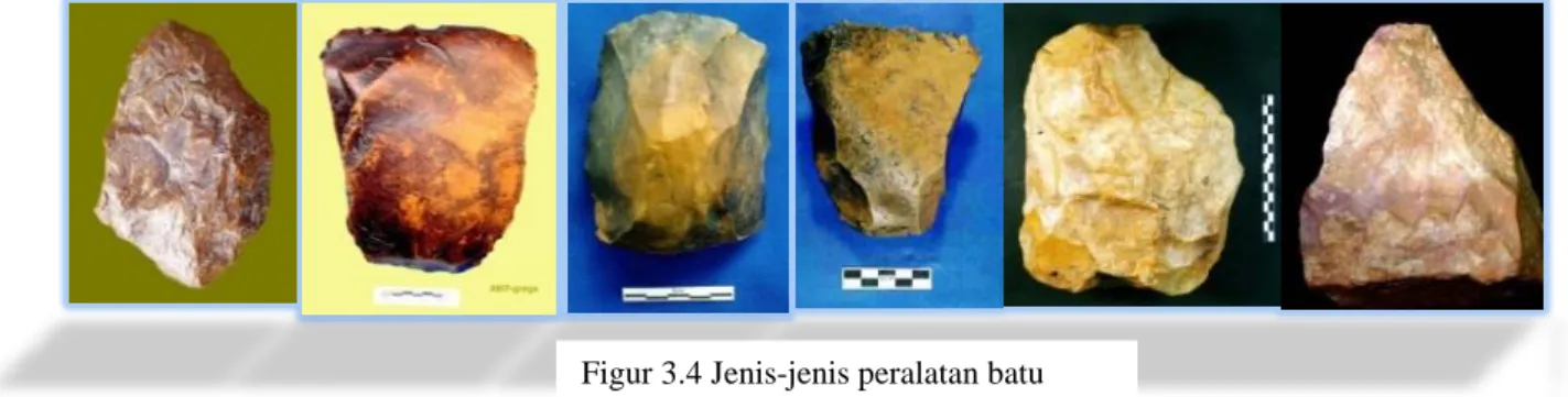 Figur 3.4 Jenis-jenis peralatan batu 