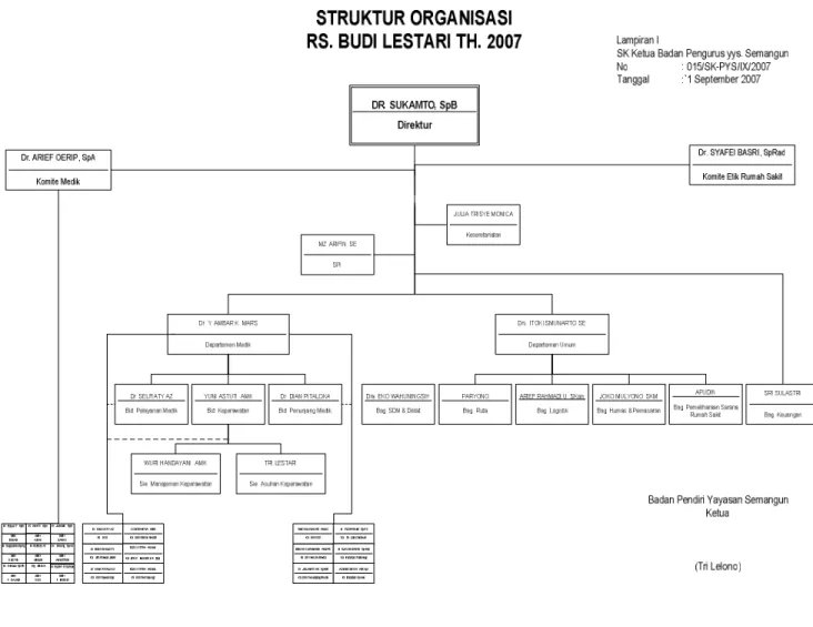 Gambar 3.1 Struktur Organisasi Rumah Sakit Budi Lestari