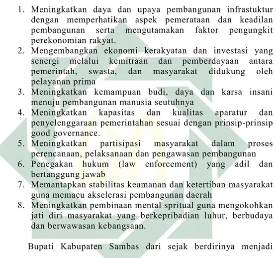Tabel 3.5 Nama-Nama Bupati Kabupaten Sambas 