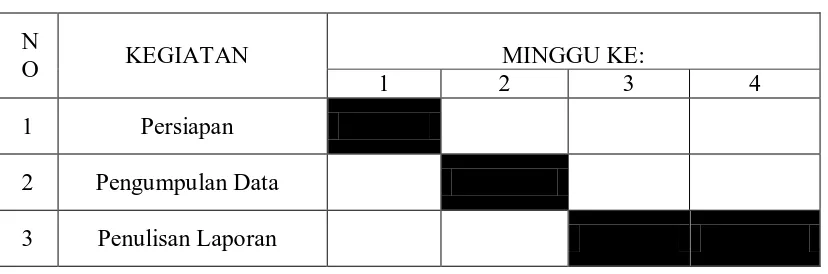 Tabel 1.1 Jadwal Survey/Observasi 