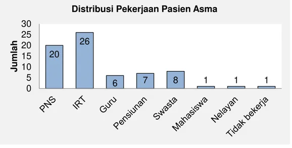 Gambar 2. Gambaran jenis pekerjaan pasien asma di klinik paru RSU  Soedarso periode 17 Desember 2012 ± 8 Februari 2013 