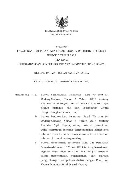 SALINAN PERATURAN LEMBAGA ADMINISTRASI NEGARA REPUBLIK INDONESIA NOMOR ...