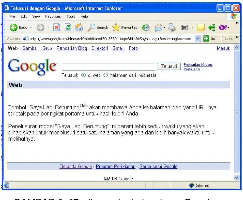 GAMBAR 6. 28. Tampilan pencarian khusus pada Google 