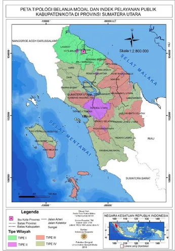 Gambar 6 Peta  Hubungan Belanja Modal dan  Pelayanan Publik Kabupaten/Kota di Provinsi 