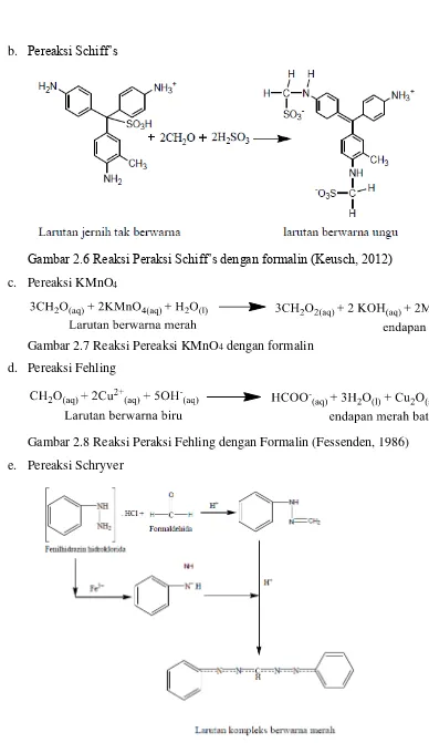 Gambar 2.6 Reaksi Peraksi Schiff’s dengan formalin (Keusch, 2012) 