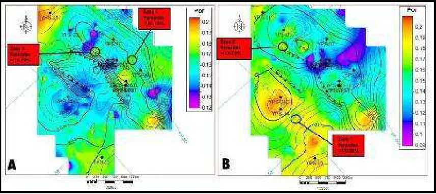 Gambar 11. Peta struktur waktu layer BBF overlay Atribut Ins.Frequency (a), Envelope (b) dan RMS Amplitude (c) 