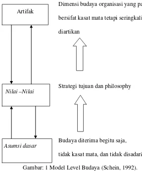 Gambar: 1 Model Level Budaya (Schein, 1992). 