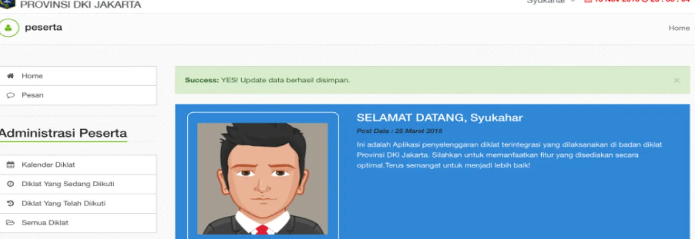 Gambar 5. Halaman Home Simdiklat 