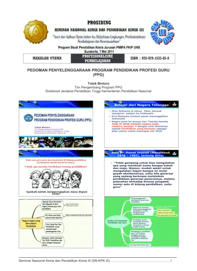 PROFESIONALISME PEMBELAJARAN PEDOMAN PENYELENGGARAAN PROGRAM PENDIDIKAN ...