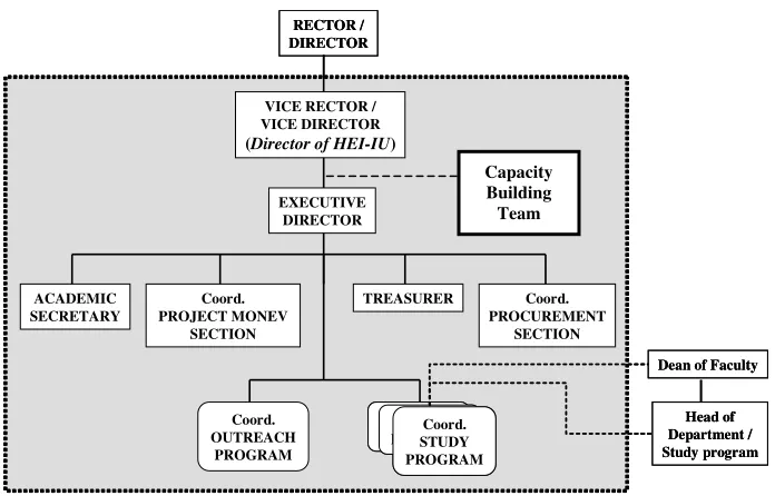 Figure 1: Project Organizational Structure of HEI-IU 