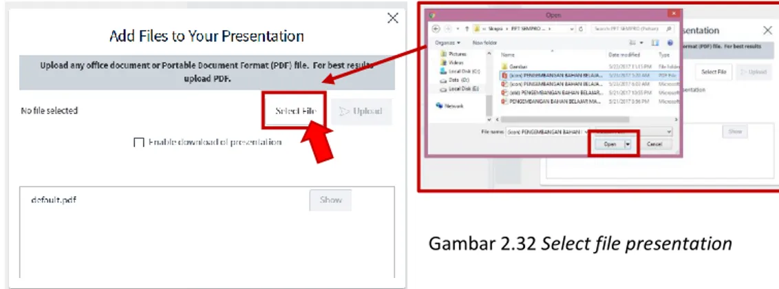 Gambar 2.33 Upload and show file pesentation. Upload Presentation 