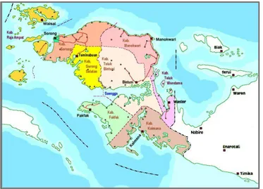 Gambar 3. Peta Wilayah Administrasi Provinsi Papua Barat  Tahun 2012 