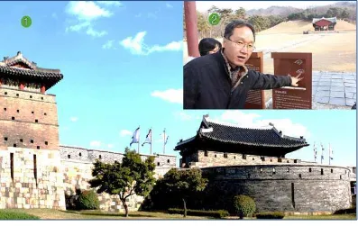 Gambar besar (Gambar 4.2 �) adalah Benteng Hwaseong, Gambar kecil (�) adalah Makam 