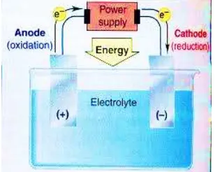 Gambar 1. Proses Elektrolisis 