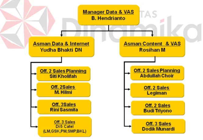 Gambar 2.2 Struktur Organisasi Dinas Data &amp; Vas 