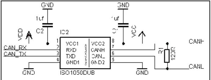 Gambar 3. 16 Rangkaian CAN  3.4  Modul Bluetooth HC-05 