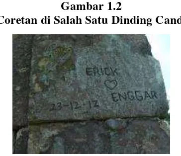 Gambar 1.2 Coretan di Salah Satu Dinding Candi 