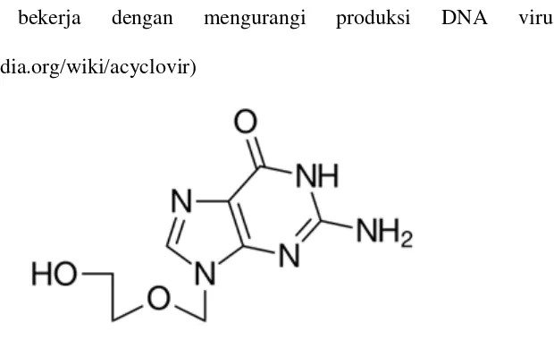 Gambar 2.1 Struktur Acyclovir (Acycloguanosine) 