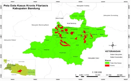 Gambar 1. Sebaran Kasus Kronis Filariasis Kabupaten Bandung Tahun 2008-2012 Sumber : Data Dinas Kesehatan Kabupaten Bandung Provinsi Jawa Barat 