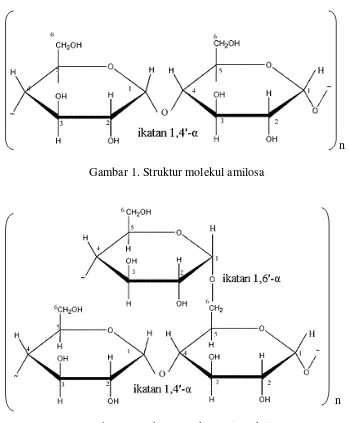 Gambar 2. Struktur molekul amilopektin 