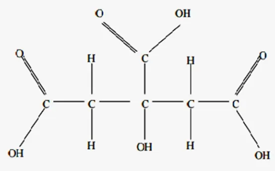 Gambar 4. Struktur kimia asam sitrat (Sumardjo, 2006) 