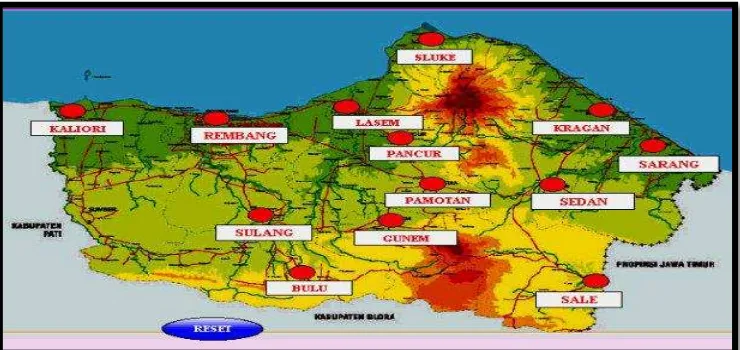 Gambar 3 : Peta Kabupaten Rembang (Jama‟ Adi Saputra) 