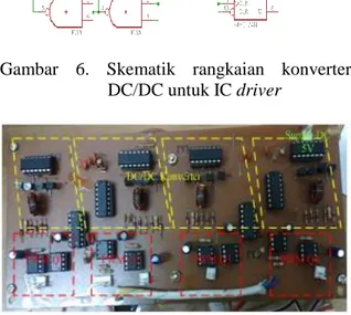 Gambar  7.  Realisasi  rangkaian  gate-driver  dengan empat buah sinyal kontrol  PWM. 