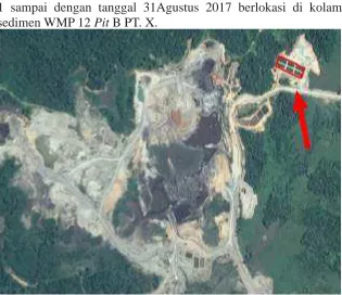 Gambar 1 Lokasi Sumber dan Pengolahan Air Limbah padaKegiatanPenambanganBatu Bara PT. X(Sumber: Google Earth Pro, 2017)