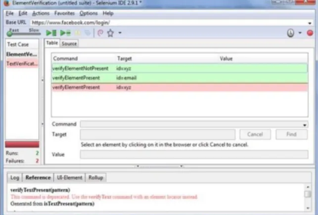 Gambar 7. Script tests pada Selenium tools 
