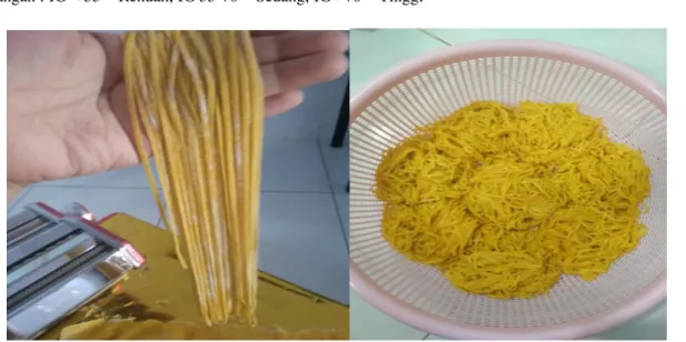 Gambar 2. Mie dari labu kuning 
