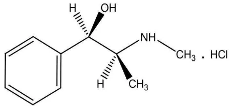 Gambar 2.3 Struktur Kimia Efedrin Hidroklorida (Moffat et al., 2005) 