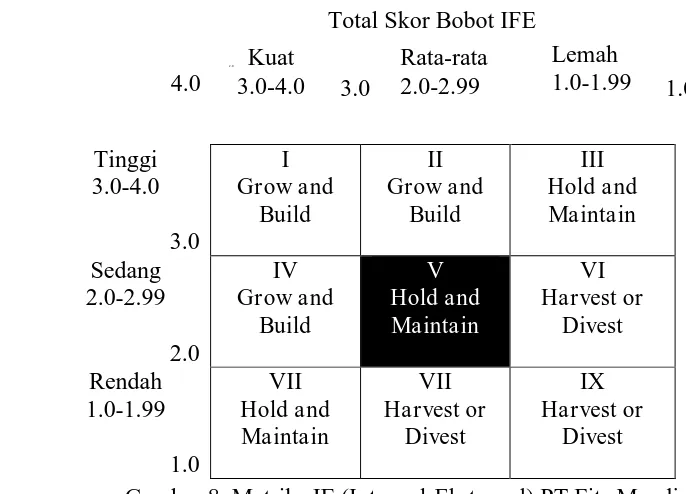 Gambar 8  Matriks IE (Internal-Eksternal) PT Fits Mandiri 