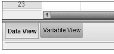 Gambar 2.2 SPSS Data Editor  SPSS DATA EDITOR mempunyai dua bagian, yakni: 