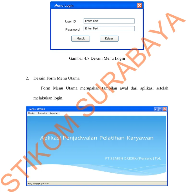 Gambar 4.8 Desain Menu Login 