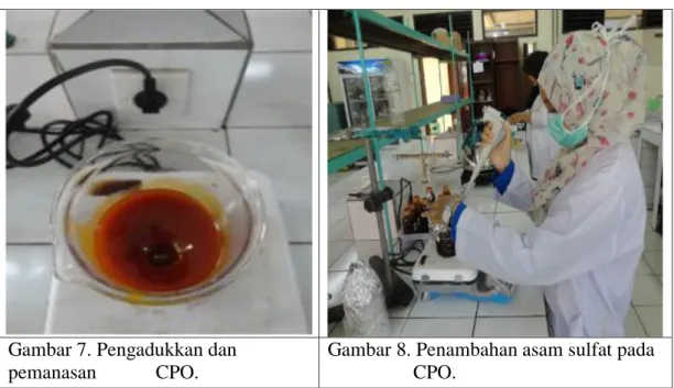 Gambar 8. Penambahan asam sulfat pada  CPO. 