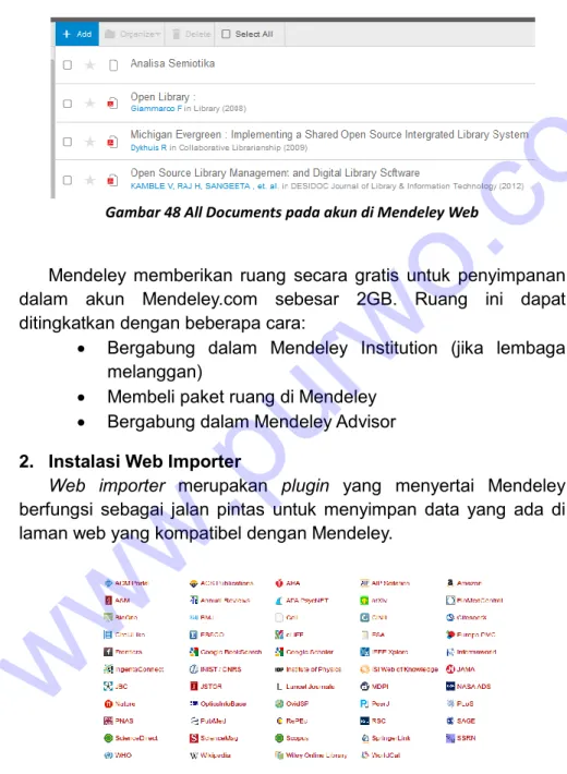 Gambar 49 Web yang kompatibel Mendeley 