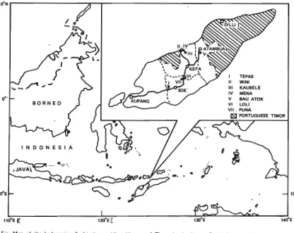 Fig. Map of the Indonesian Archipelago with a blowup of Timor in the Lesser Sunda Islands
