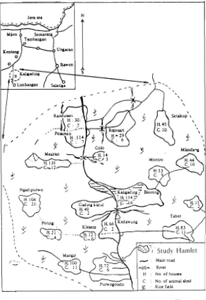 Figure 1. Map showing the Study Area. Kaligading Village 
