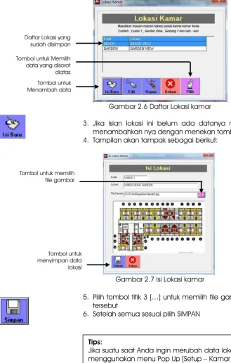 Gambar 2.6 Daftar Lokasi kamar 
