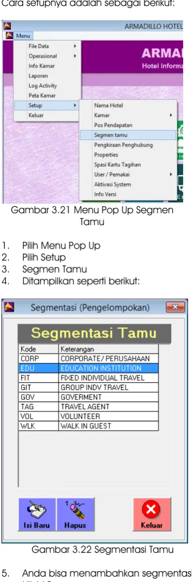 Gambar 3.21 Menu Pop Up Segmen 