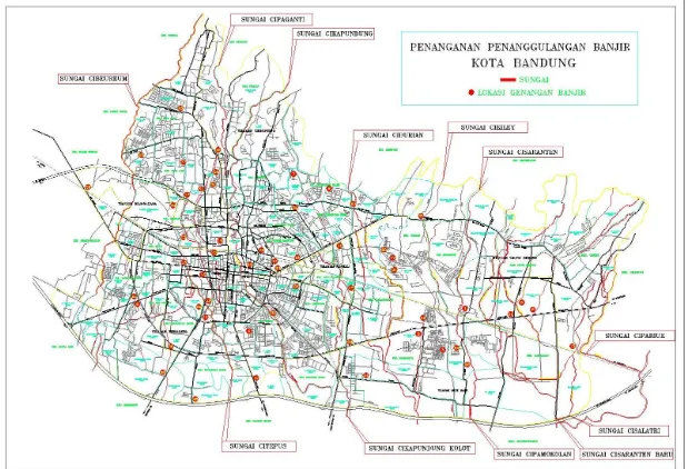 Gambar 1 Peta Genangan 54 Titik Kota Bandung 