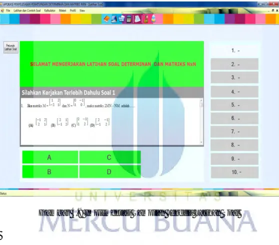 Gambar 4.9 Implementasi Tampilan Jendela Latihan Soal 