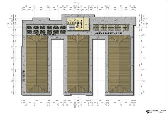 Gambar 16: Denah Lantai Atap rumah sakit kelas C Kecamatan Pontianak Utara Konsep Arsitektur Lingkungan 